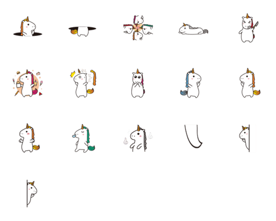 [LINE絵文字]good good unicorn emojiの画像一覧