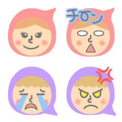 [LINE絵文字] 頭巾を被った女の子達の画像