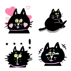 [LINE絵文字] Black cat KUROROの画像