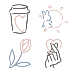 くすみカラーのかわいい絵文字の絵文字メイン画像
