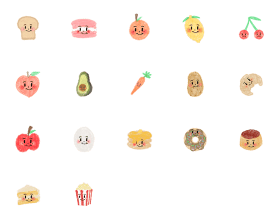 [LINE絵文字]smiley food ( ver. emoji ) 1の画像一覧