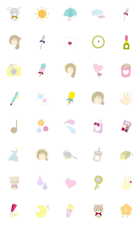 [LINE絵文字]おしゃれ日常トイ絵文字の画像一覧