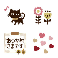 [LINE絵文字] 大人の黒ねこ×シンプル可愛い♪の画像