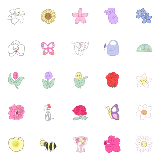 [LINE絵文字]P T FloWeRの画像一覧