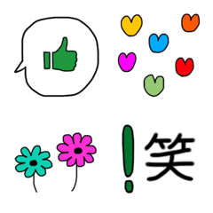 [LINE絵文字] カラフル日常使い絵文字♡の画像