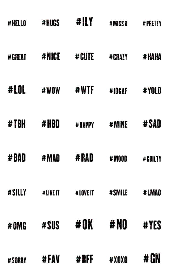 [LINE絵文字]English Hashtag emojiの画像一覧