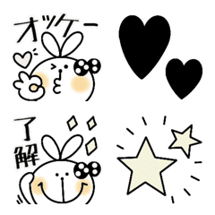 [LINE絵文字] オトナ可愛いうさぎちゃん☆文字付きの画像