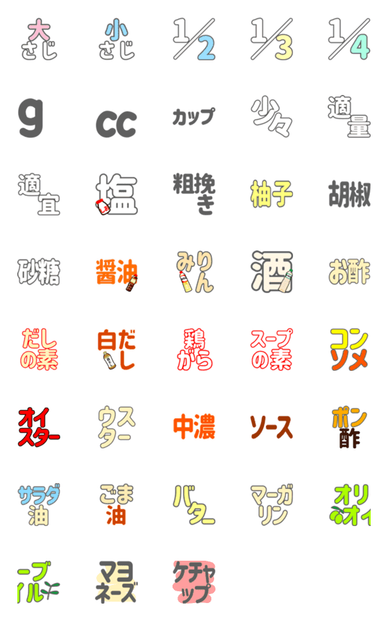 [LINE絵文字]お料理メモに使える絵文字の画像一覧