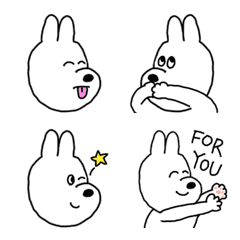 [LINE絵文字] ゆるくてかわいい白い犬の絵文字の画像