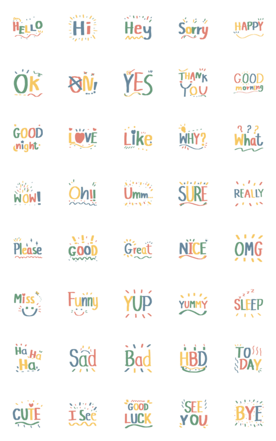 [LINE絵文字]English Words #2の画像一覧