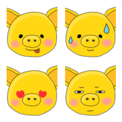[LINE絵文字] 光輝く豚の絵文字の画像
