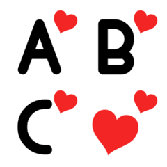 [LINE絵文字] black and heart emojiの画像