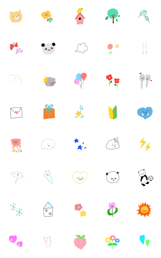 [LINE絵文字]ふわふわ優しい絵文字の画像一覧