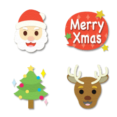 [LINE絵文字] 色画用紙 サンタクロース ＆ 英単語の画像