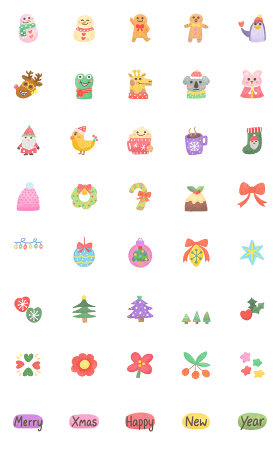 [LINE絵文字]Christmas Animals 2の画像一覧