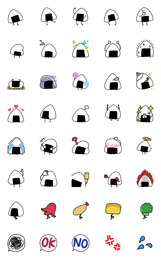 [LINE絵文字]動くおにぎり絵文字の画像一覧
