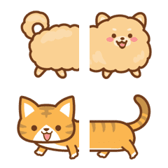 [LINE絵文字] ちょこちょこ動く！のび～る犬とのび～る猫の画像