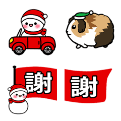 [LINE絵文字] Little snowman + guinea pigの画像