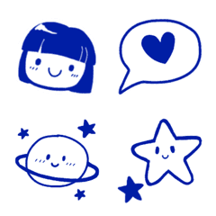 [LINE絵文字] blue penの画像