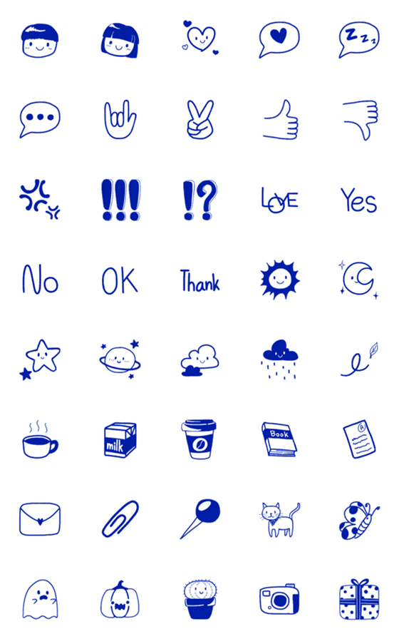 [LINE絵文字]blue penの画像一覧