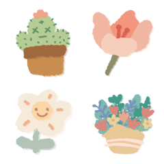 [LINE絵文字] Happy fluffy flower gardenの画像