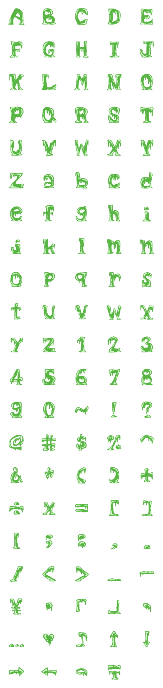 [LINE絵文字]Slime Font Emojiの画像一覧
