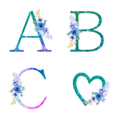 [LINE絵文字] blue and green gradation emojiの画像