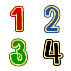Number classic gold and color emojiの絵文字メイン画像