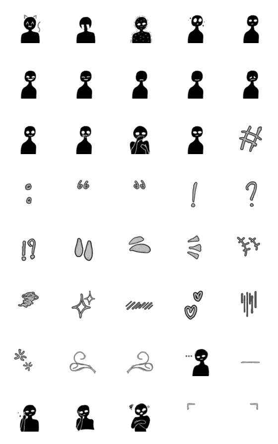 [LINE絵文字]black shadowの画像一覧
