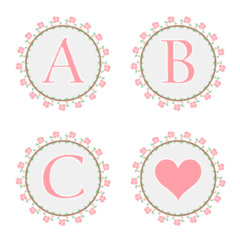 [LINE絵文字] pink flower frame emojiの画像