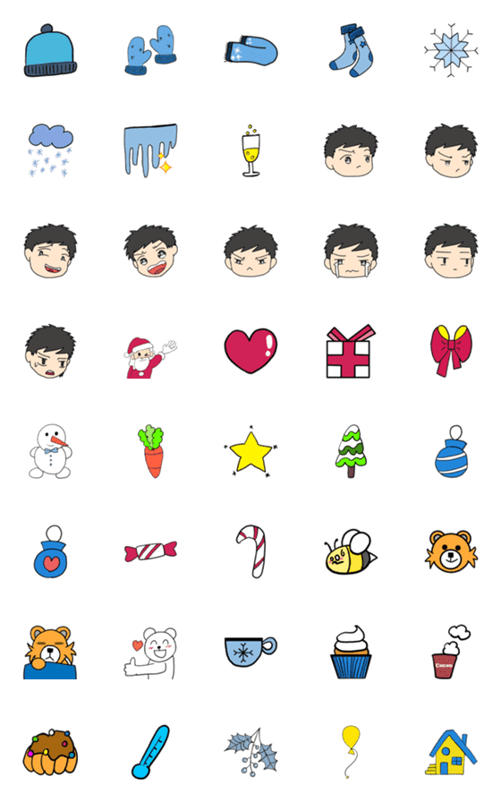 [LINE絵文字]My winter emoji ＆ Friendsの画像一覧