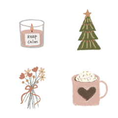 [LINE絵文字] Crayon cozy autumn ＆ winter cute emojiの画像