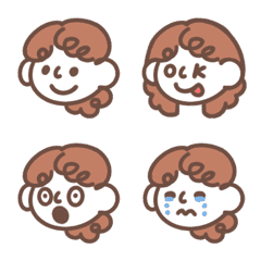 [LINE絵文字] パーマちゃんのかおの画像