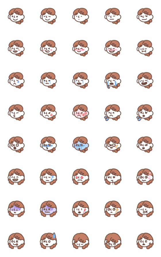 [LINE絵文字]パーマちゃんのかおの画像一覧