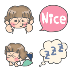 毎日使える メガネ女子 絵文字の絵文字メイン画像