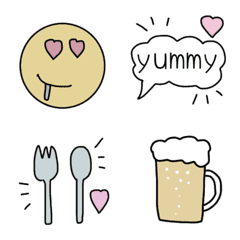 [LINE絵文字] 【いま食べたい飲みたいもの♡】の画像