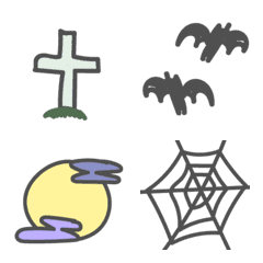 [LINE絵文字] ぴょんぴょんのシンプルえもじハロウィンの画像