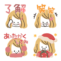 [LINE絵文字] ♡おしゃかわガール♡冬絵文字の画像