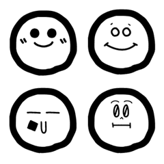 [LINE絵文字] ●顔文字ハンコ●(Black)の画像