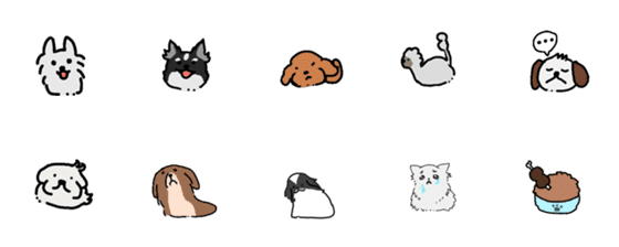 [LINE絵文字]犬のアニメ絵文字の画像一覧