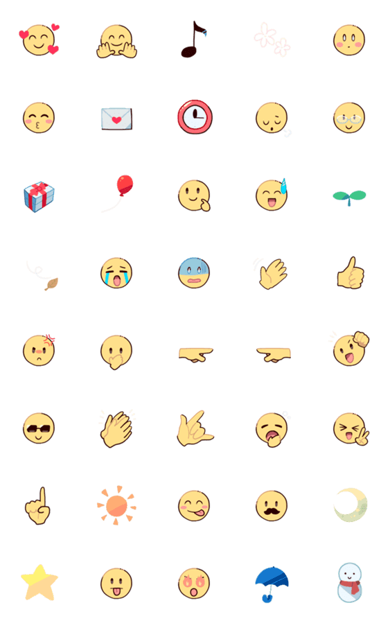 [LINE絵文字]気軽に使えるスマイルのシンプル絵文字 2の画像一覧