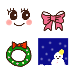 [LINE絵文字] ✴︎可愛い顔絵文字✴︎クリスマス✴︎の画像