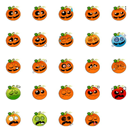 [LINE絵文字]Happy pumpkin Halloweenの画像一覧