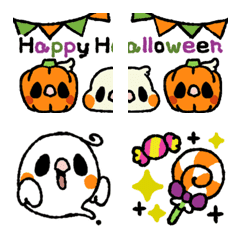 [LINE絵文字] 毎年★ハロウィンdeもっちゃりオカメインコの画像