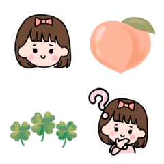 [LINE絵文字] Naoko peach 似顔絵絵文字の画像
