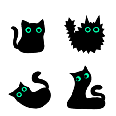 [LINE絵文字] 少し柔らかい黒猫絵文字の画像