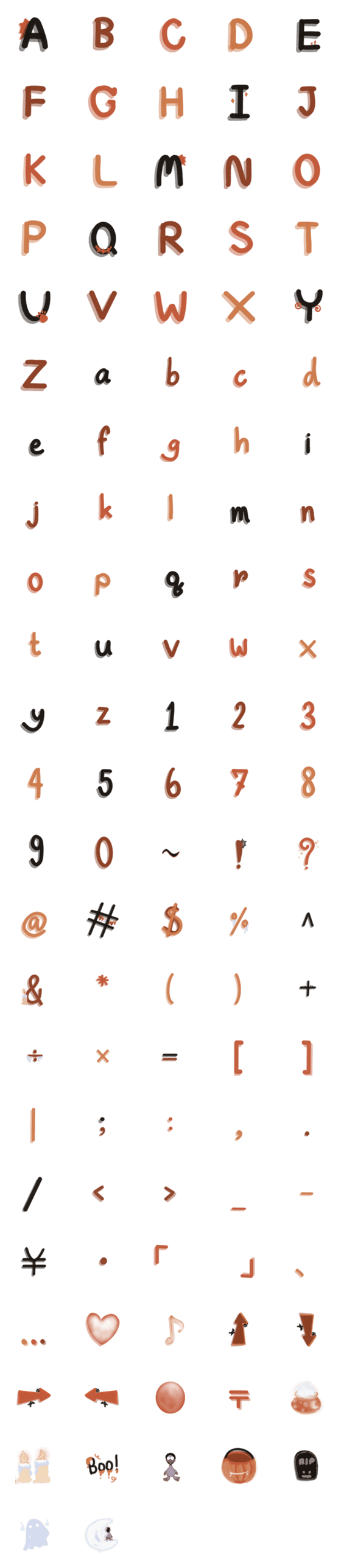 [LINE絵文字]emoji alphabet halloweenの画像一覧