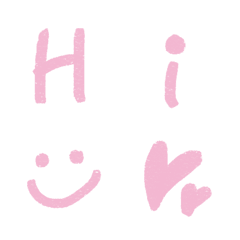 [LINE絵文字] クレヨン手書きアルファベット(ピンク)の画像