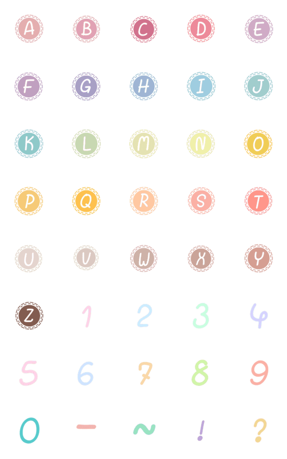 [LINE絵文字]ABC pastelの画像一覧