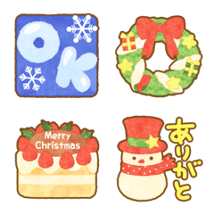 優しいクリスマスと冬とお正月の絵文字の絵文字メイン画像